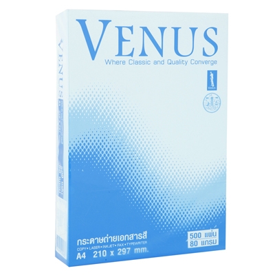 กระดาษถ่าย เอกสารสี A4 Venus 80 Gsm. No. 06