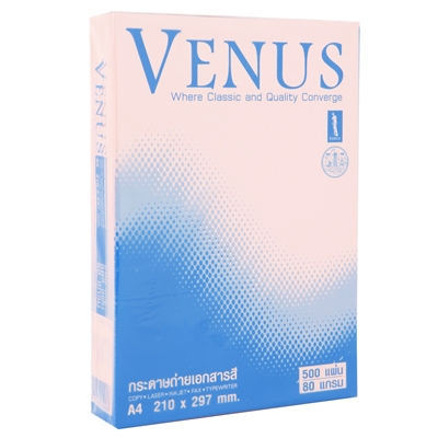 กระดาษถ่าย เอกสารสี A4 Venus 80 Gsm. No. 05
