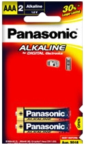 ถ่านไฟฉาย Panasonic Alkaline ขนาด AAA LR03T/2B