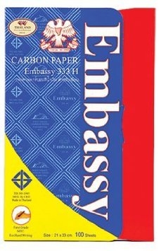 กระดาษ Carbon Paper Embassy 333 H ขนาด 21x33 cm. สีน้ำเงิน