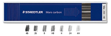 ไส้ดินสอ 2.0 mm. STAEDTLER B MARS carbon 200-2H