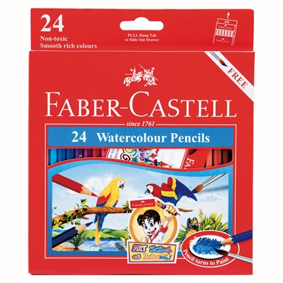 ดินสอสีไม้ระบายน้ำ 24 สี Faber Castell - นกแก้ว