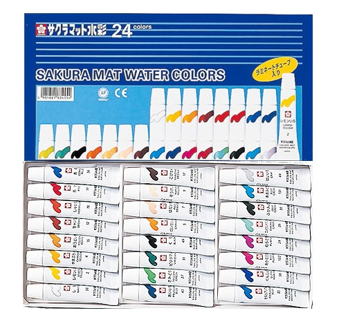 ชุดสีน้ำsakura mat water colors24สี 5 ml.