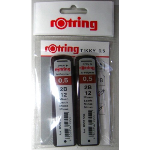 ไส้ดินสอ Rotring TIKKY 0.5 2B แพ็คคู่ + ยางลบ