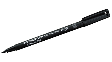 ปากกาเขียนแผ่นใส STAEDTLER permanent lumocolor หัว S สีดำ