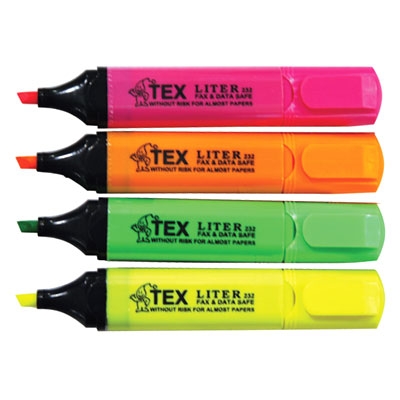 ปากกาเน้นข้อความ TEX DE-LITER 1010 คละสี