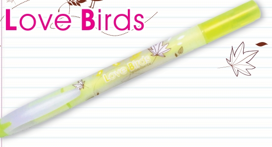 ปากกาเน้นข้อความ 2 หัว Love Birds 333 Triple 3 สีเหลือง