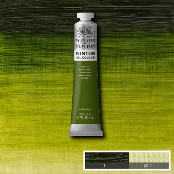 (SALE)สีน้ำมัน Winsor&Newton ( 37 Sap Green ) 200ml.