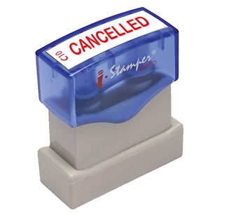 ตรายางข้อความหมึกในตัว I-Stamper - ( CANCELLED )