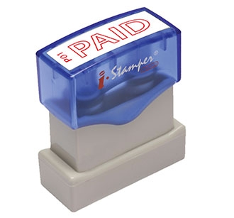 ตรายางข้อความหมึกในตัว I-Stamper - (PAID)ตัวโปร่ง P01
