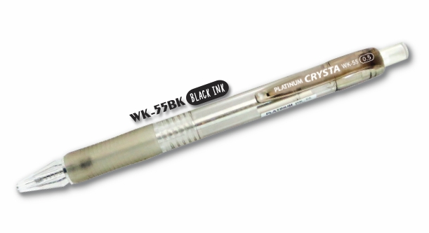 ปากกาเจล Crystal  ตรา Platinum No.WK-55 0.5mm. สีดำ