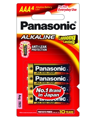 ถ่านไฟฉาย Panasonic Alkaline ขนาด AAA LR03T/4B