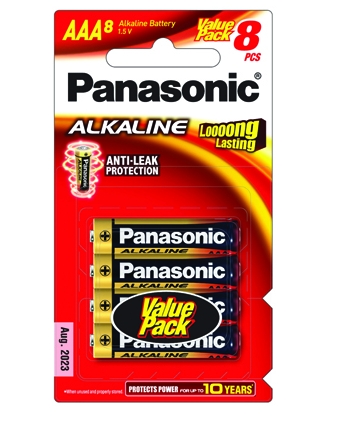 ถ่านไฟฉาย Panasonic Alkaline ขนาด AAA LR03T/8B