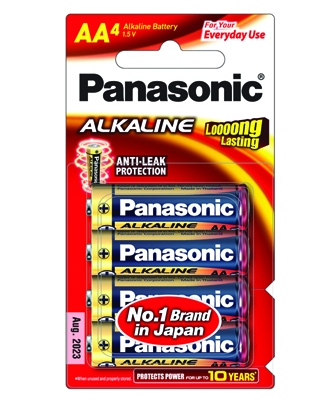 ถ่านไฟฉาย Panasonic Alkaline ขนาด AA LR6T/4B