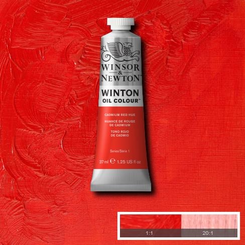 (SALE)สีน้ำมัน WINSOR&NEWTON OIL COLOUR #095 37 ML.สีCADMIUM RED HUE