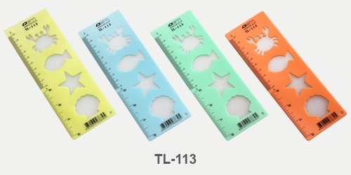 ไม้บรรทัดไอคอน OST TL-110-117 ขนาด 6.8x19cm. คละสี