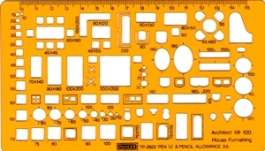 เทมเพลท เฟอร์นิเจอร์ MASTEX TP 2822 ขนาด100x175 มม.