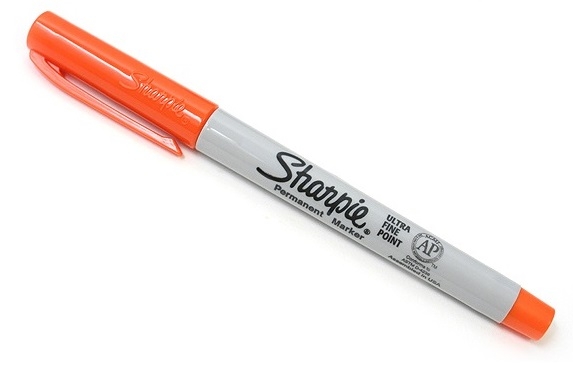 ปากกาชาร์ปี้ Sharpie fine point permanent marker 1.0 mm - สี Orange fine