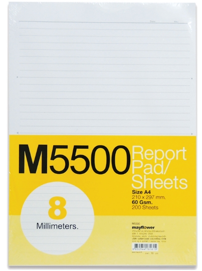 กระดาษรายงาน Mayflower - M5500 A4 60 Gsm.