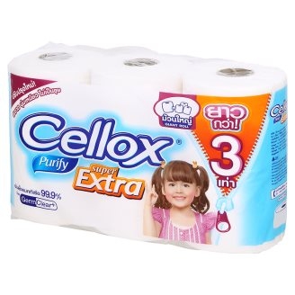 กระดาษม้วน เซลล็อกซ์ ทิชชู่/Cellox Purify Super Extra (ยาวพิเศษ) แพ็ค 8 ม้วน