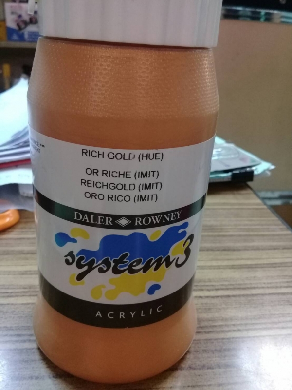 สีอะคริลิค System 3 - (สี Rich Gold) 500 ml.NO.707