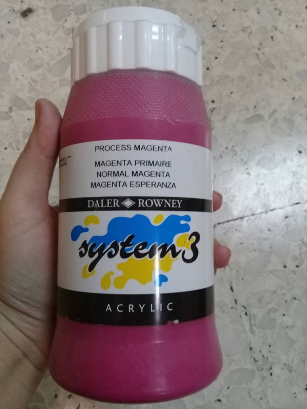 สีอะคริลิค System 3 - (สี Process Magenta) 500 ml.NO.412