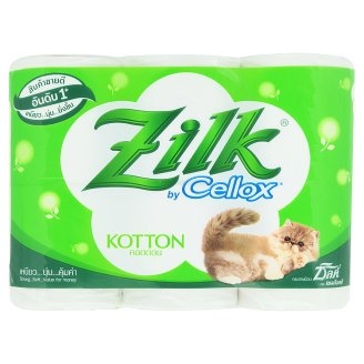 กระดาษม้วน เซลล็อกซ์ ทิชชู่/Cellox  Zilk (ซิลค์) Kotton แบบบรรจุ 6 ม้วน