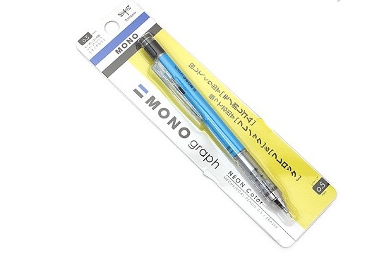 ดินสอ MONO Graph 0.5 mm. OPA-134B สีน้ำเงินนีออน