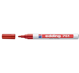 ปากกาน้ำมัน Edding Marker 751 สีแดง # 2