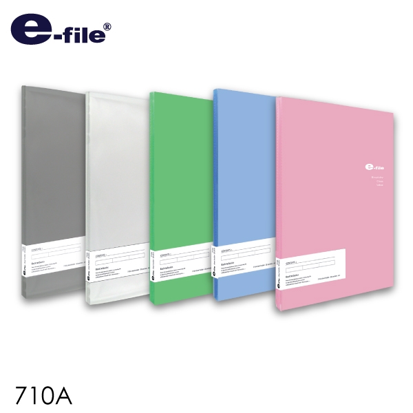 แฟ้มโฮลเดอร์ 20 ซอง เพิ่มไส้ไม่ได้ ปกสอด อี-ไฟล์ e-file ขนาด A4 710A-BLUE Sakura