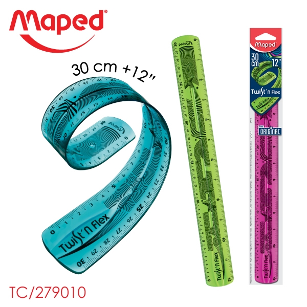 ไม้บรรทัดงอได้ ขนาด 30 CM. ทวิส คละสี มาเพ็ค Maped TC/279010 Sakura