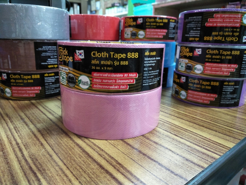 เทปผ้ากาว Stick Tape ขนาด 1.5 นิ้ว (36mm.x9 yds) สีชมพู