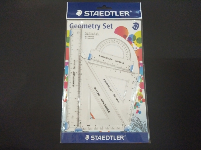 ชุดเรขาคณิตพลาสติก STAEDTLER บรรจุุ 4 ชิ้น สีใส No.WP4