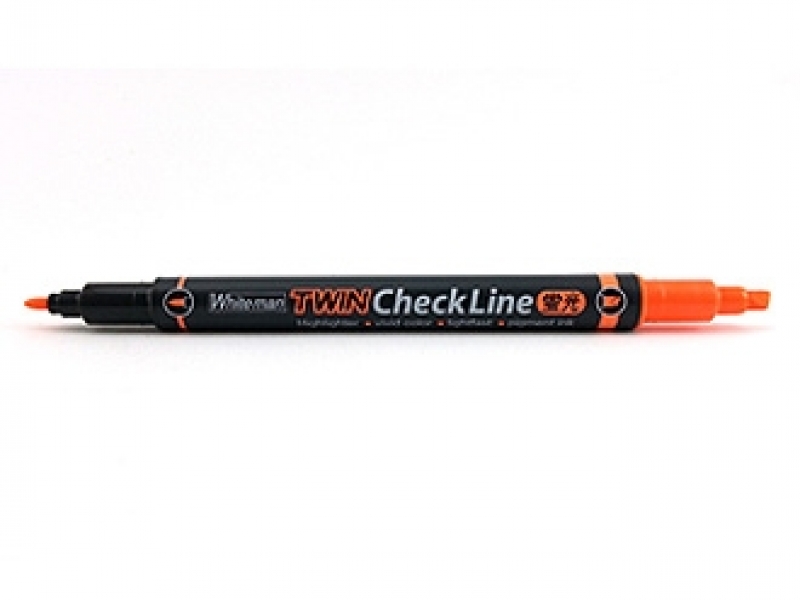 ปากกาเน้นข้อความ Whiteman Twin Check Line 2 หัว