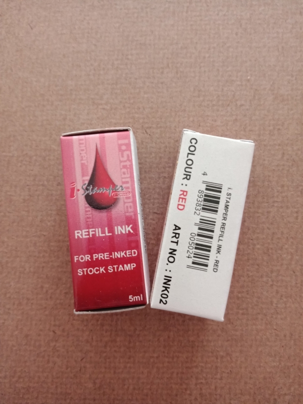 หมึกเติมตรายางในตัว i-stampper Refill ink For pre-inked stock stamp 5ml สีแดง