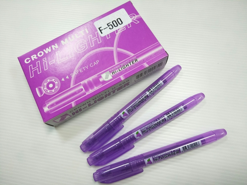 ปากกาเน้นข้อความ กลิ่นผลไม้ Crownhijell F-500 Hi-Lighter Fruit Scented สีม่วง