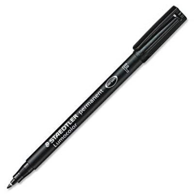 ปากกาเขียนแผ่นใส STAEDTLER permanent lumocolor หัว F สีดำ