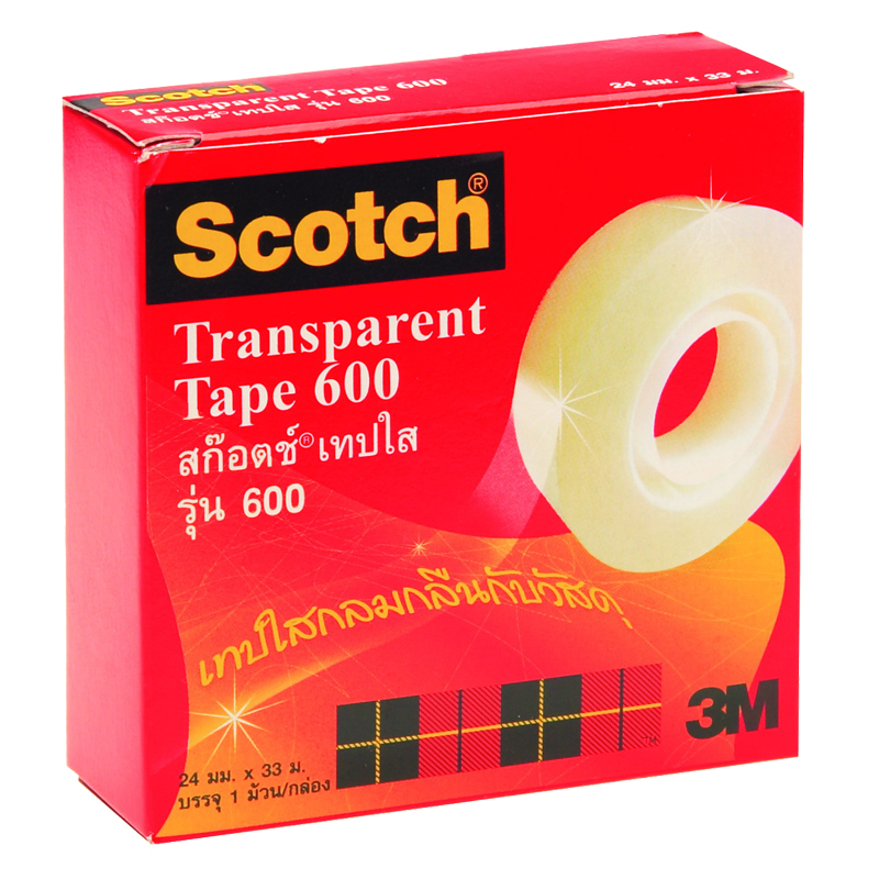 Scotch Tape เทปใส รุ่น 600  24มม.x33ม. (1 นิ้ว)