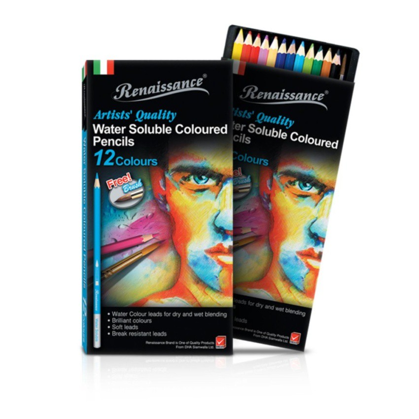 ชุดสีไม้ระบายน้ำ Renaissance Water Soluble Coloured Pencils  12 สี