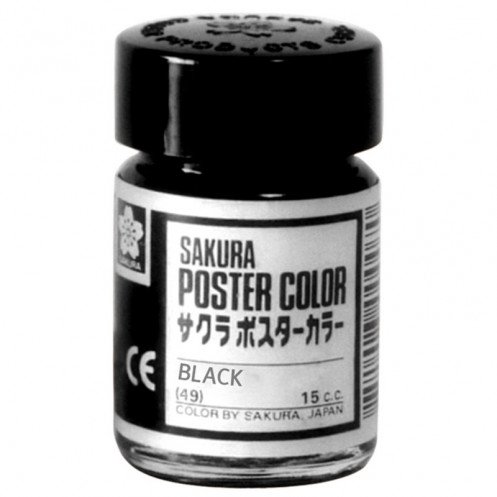 สีโปสเตอร์ Sakura 15 c.c. No.49 Black สีดำ