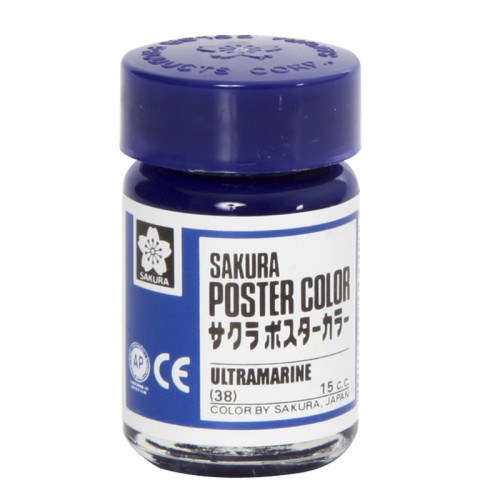 สีโปสเตอร์ Sakura 15 c.c. No.38 Ultramarine สีน้ำเงิน