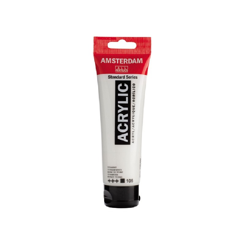 สี AMSTERDAM  Acrylic 120ml. #105 TANIUM WHITE