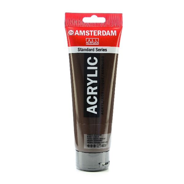 สี AMSTERDAM  Acrylic 120ml. #409 Burnt Umber