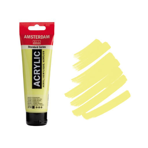 สี AMSTERDAM  Acrylic 120ml. #274 NICKEL TITAN YELLOW