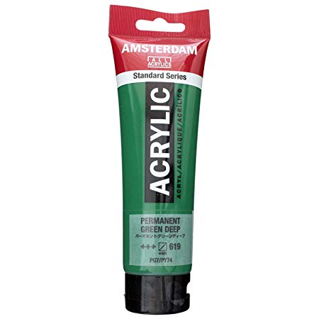 สี AMSTERDAM  Acrylic 120ml. #619 Permanent Green Deep