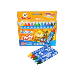 สีเทียน JUMBO ตราม้า 12 สี