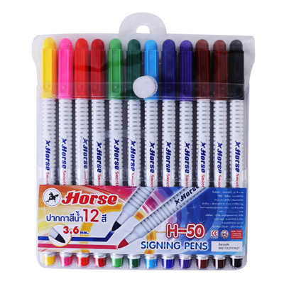 ชุดปากกาสีน้ำ ตราม้า 12 สี - H-50 Signing pens