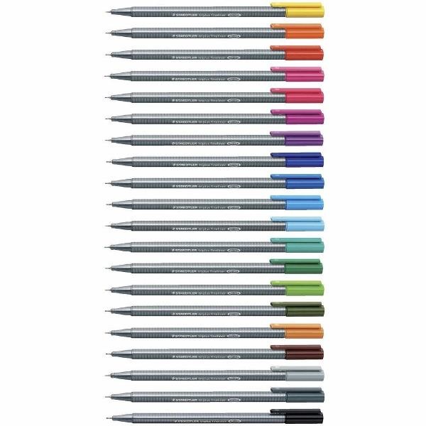 ปากกาเขียนแบบ STAEDTLER 0.3 Triplus fineliner No.334-43 สีเขียวส้ม