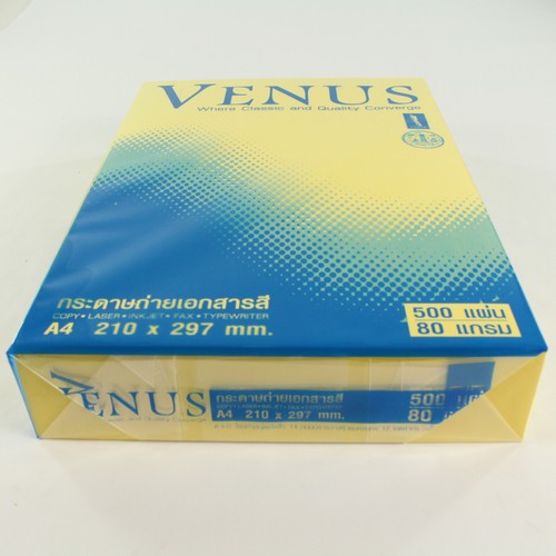 กระดาษถ่าย เอกสารสี A4 Venus 80 Gsm. No. 03