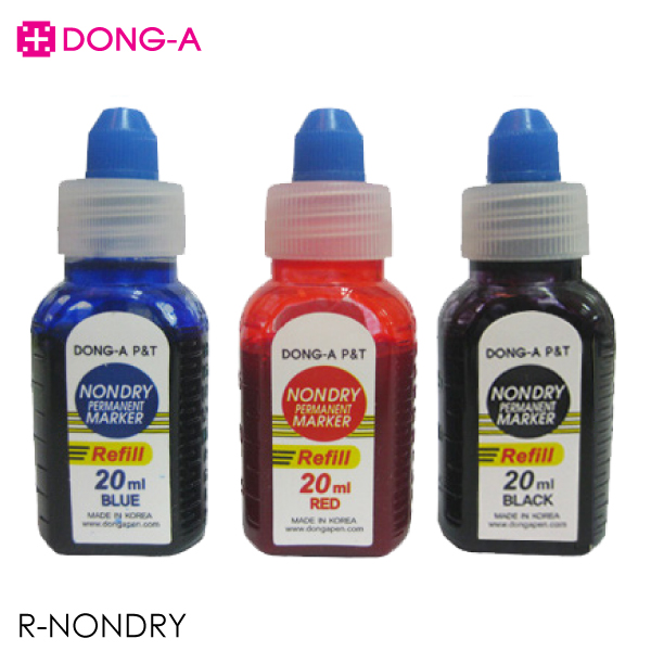 น้ำหมึกเติมปากกาเคมี DONG-A NONDRY  Permanent Marker Refill 20 ml สีดำ